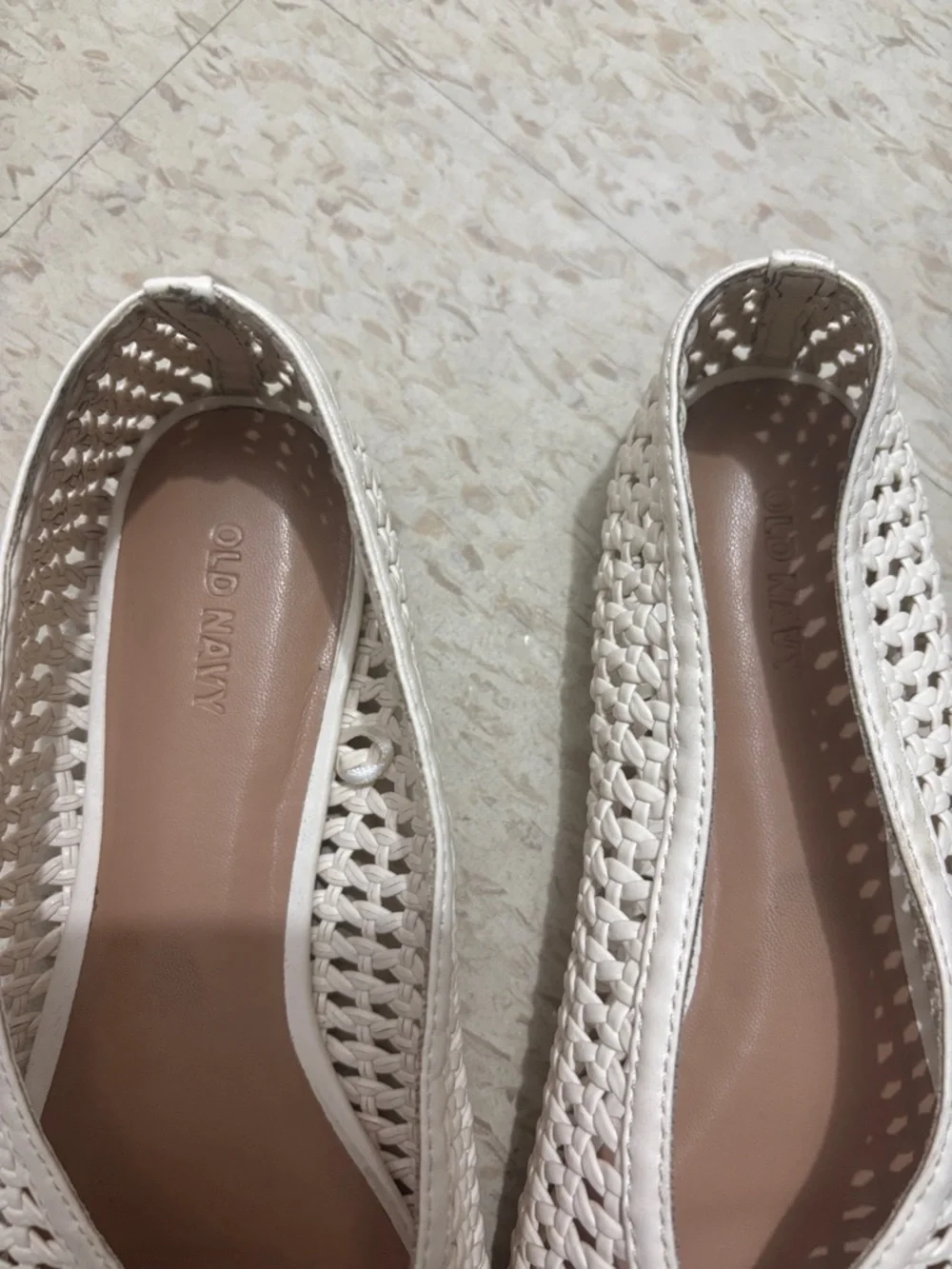 White Woven Ballet Flats - Old Navy